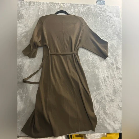 Everlane the ribbed wrap midi 3/4 sleeve dress - Picture 5 of 12